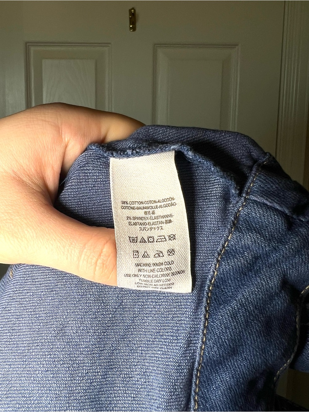 Free People Medium Wash Blue Denim Jacket with Brass Accents - Picture 7 of 7
